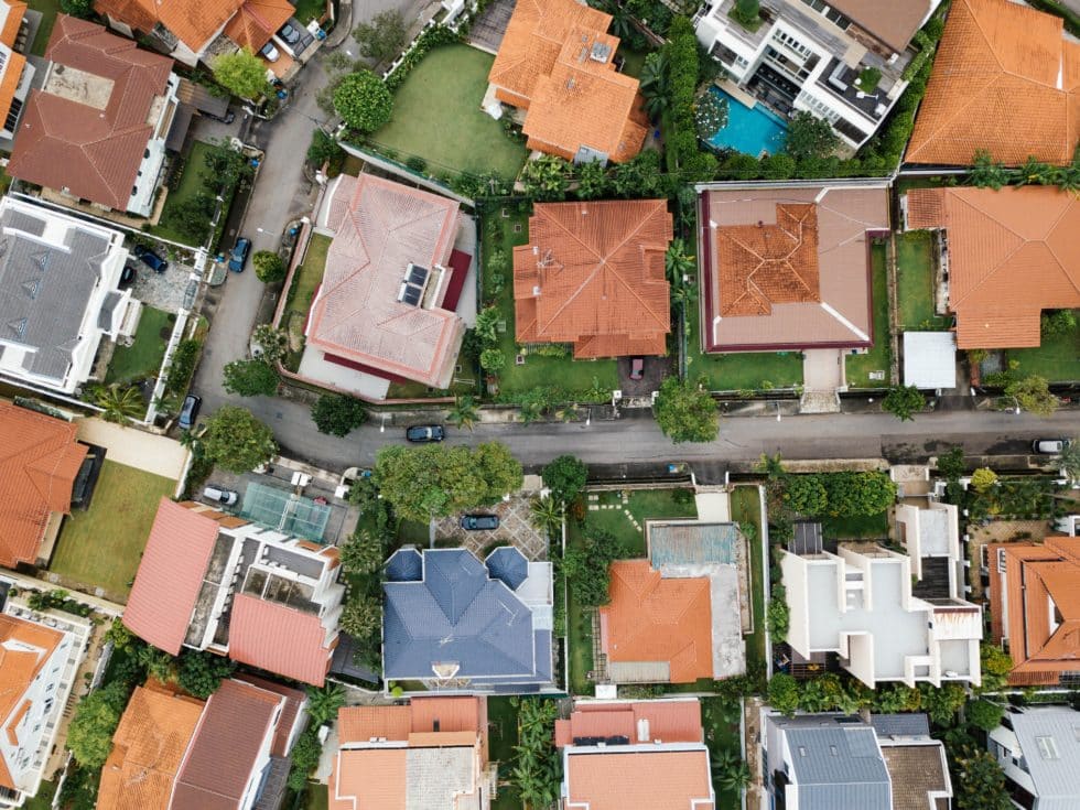 houses viewed from the top