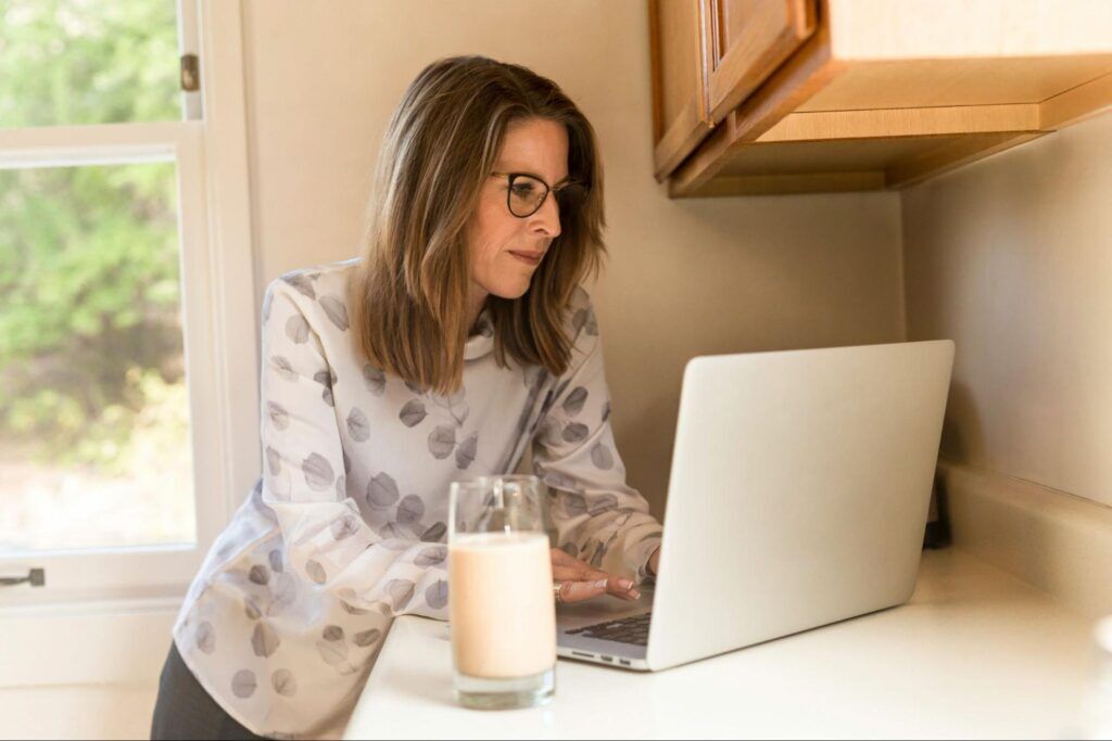 woman on a laptop