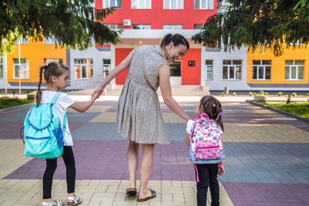 kids going to school